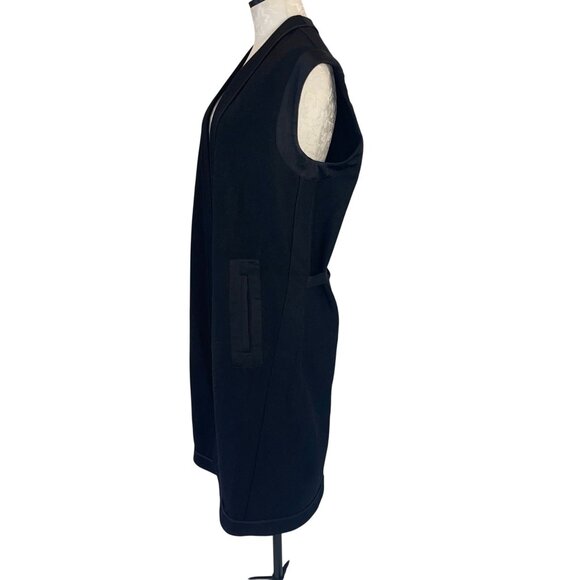 All Saints Womens Vest Size Small Black Bound Sleeveless Longline Wool - Picture 4 of 12